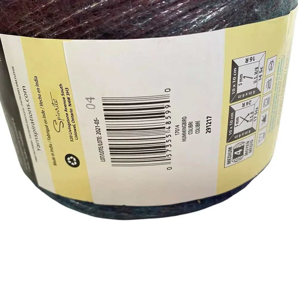 Caron Crystal Cakes Yarn Hummingbird Blue Purple Metallic Discontinued Lot of 2